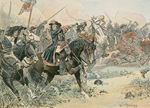 Cuadro en Lienzo de la Batalla de Fehrbellin por Carl Rohling Pintura Famosa Decoración 60x90cm