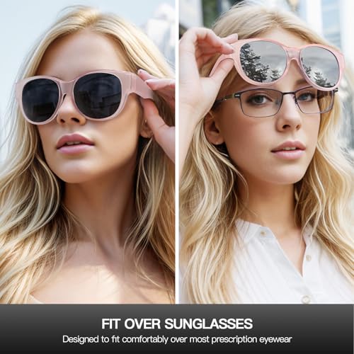 Image of Xfeel Polarized Over Glasses Sunglasses for Women Fitover Sun Glasses | Sunglasses that Fit Over Glasses, UV400 Protection, Outdoor Driving Shades, Over Reading /Prescription Glasses Sunglasses
