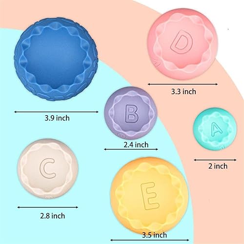 Miniatura 4 de Bolas sensoriales para bebés, juguetes de dentición de 6, 9, 12, 18 meses, bloques de construcción suaves para niños pequeños, anillo apilable para