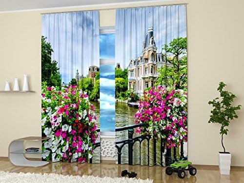 Factory4me European Style Curtains Blossoming Farmstead. Window Treatment Curtain Panel (Set of 2) Bedroom, Living Room W104 x L96 Polyester