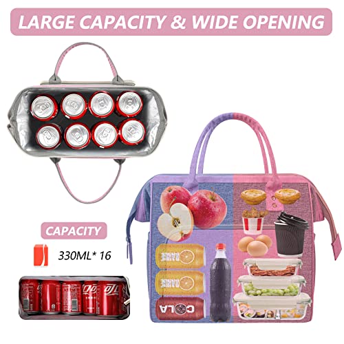 Ideatech Insulated Lunch Bag, Reusable Lunch Bags For Women, Pink Cute Lunch Cooler Bag, Leak Proof Tote Bag With Adjustable Shoulder Strap For Women Work, Office, Picnic, Beach(Pink) #TOP1
