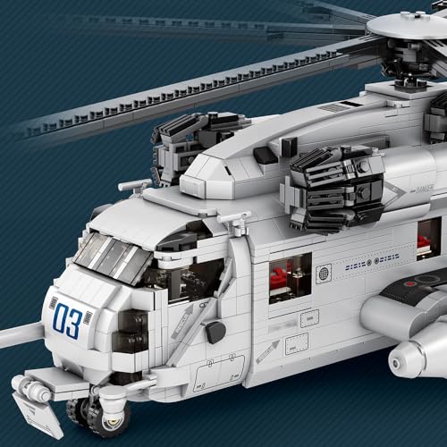 Reobrix 33037 CH-53E Super Hengst Transport Hubschrauber Bausteine Set, 2192 PCS Flugzeug Modell Bausätze, pädagogische Spielzeug Geschenke für Kind und Erwachsene