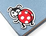 Matière : tissu Boutique d\'isacrea APPLIQUE TISSU THERMOCOLLANT : coccinelle 6 * 4cm (01)