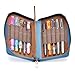 Asvine Fountain Pen Case Genuine Leather Pen Case 10 Divided Slots Blue, Rollerball Pen Holder Handmade Display Organizer Zippered Pouch