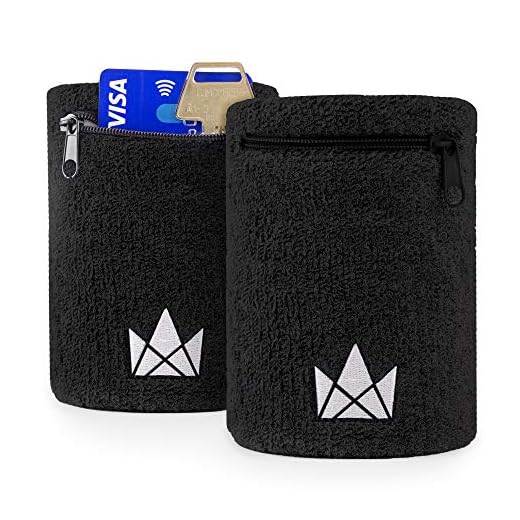 The Friendly Swede 2er-Set Schweißarmband mit praktischer Reißverschlusstasche (Schwarz, 16-21 cm)