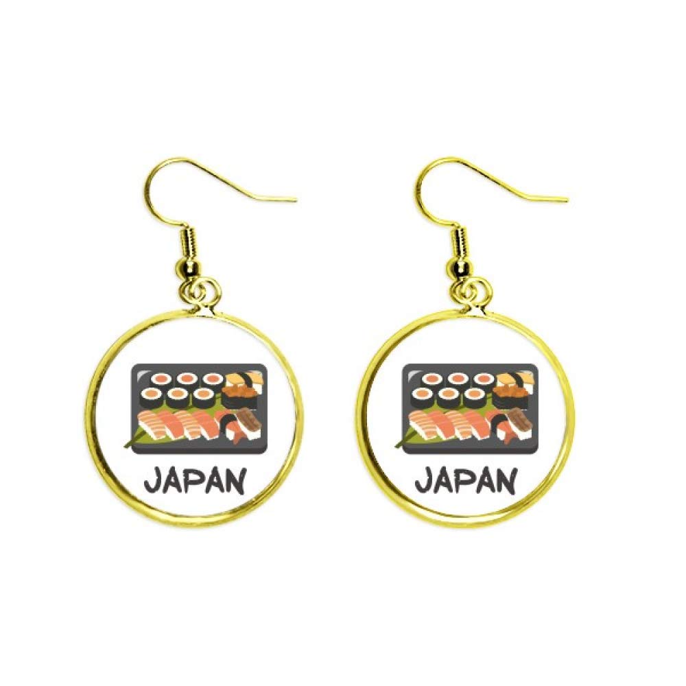 Pendientes de sushi caja tradicional pendientes dorados colgar mujer 2