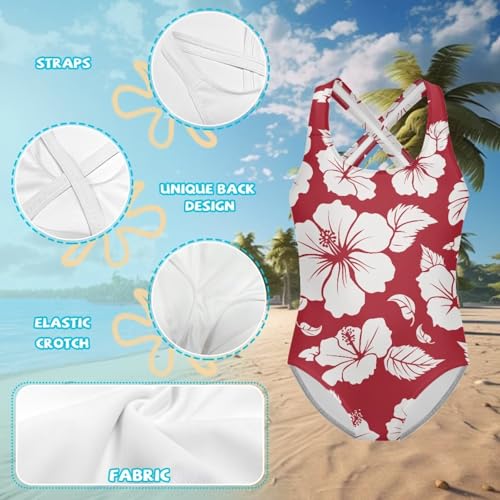 UNICEU Swimsuits for Girls One Piece Cross Shoulder Strap Bathing Suit Full Coverage Quick Drying Swimwear for Beach2