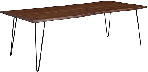 Modway Ardor - Mesa de comedor rectangular de madera de acacia con borde vivo de 96 pulgadas en nogal negro