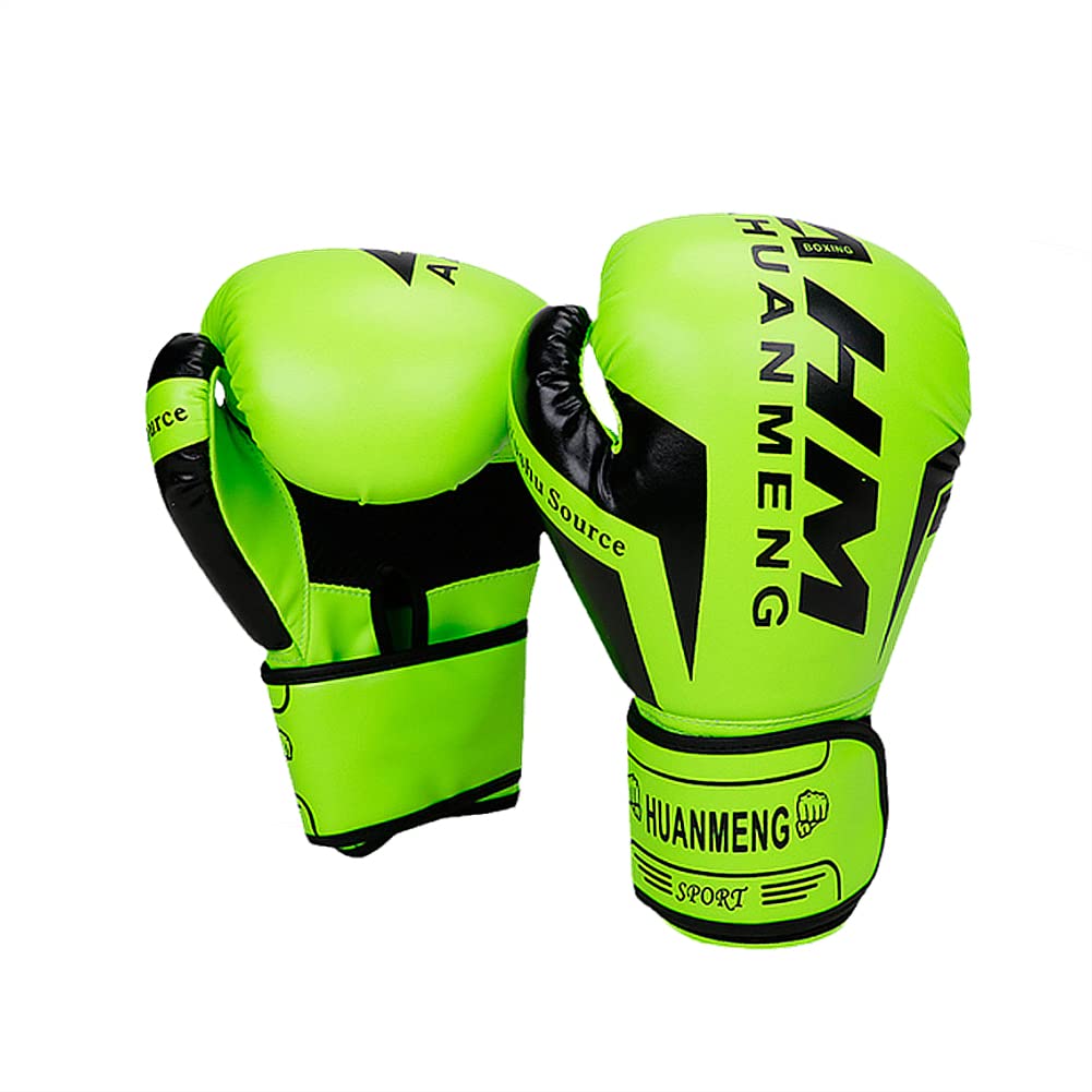 Bokshandschoenen, Training Sparring Handschoenen, Kinderen Jeugd Bokszak Kickboksen Muay Thai Wanten, Geel, 12oz