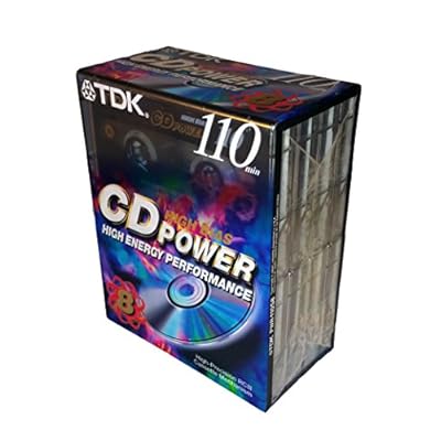 TDK CD Power 110 High Bias High Energy Performance Blank Audio Cassette Tapes - 8 Pack