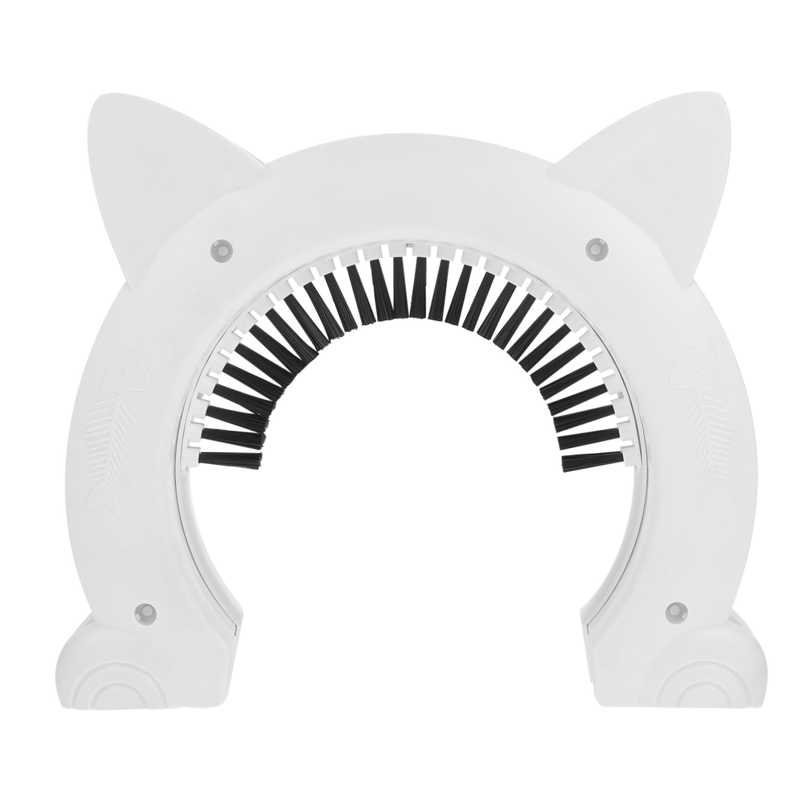 Porte intérieure pour chat résolvant les problèmes de poils avec brosse intégrée