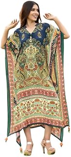 FREYAA Chic Blue Long Kaftan with Printed Patterns Price In India