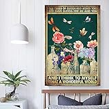 Spread Inspiration Poster-I See Trees of Green Red Roses Too I See Them Bloom for Me and You Canvas...