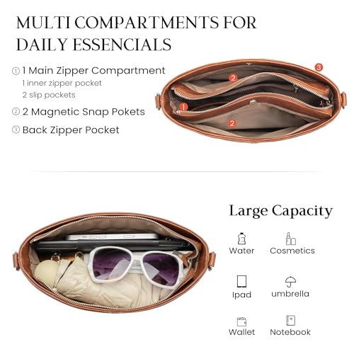 Image of VONAL Hobo Crossbody Bags for Women, Vegan Leather Purses Shoulder Handbags for women PU leather Tote Bags Everyday Purse