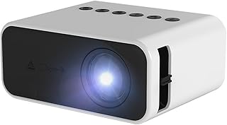 Mini Bluetooth Projector, Projector.YT500 Mini Projector Home Theater Portable Cinema 3D LED Videorojector Beamer Wired Sync Android Compatible for iOS Smartphone for 1080P 4K TV (Color : White, Siz