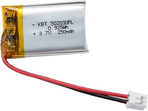 KBT 3.7V 250mAh Batería de polímero de litio 502030 baterías de repuesto de iones de litio recargables Lipo con conector PH2.0 2Pin JST