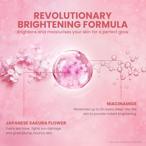 Image of Emami Pure Glow Complete Brightening Cream 50g | with Japanese Sakura Flower & Niacinamide for 2X Brightness & +50% Moisturisation | Mineral-Oil Free, Paraben-Free