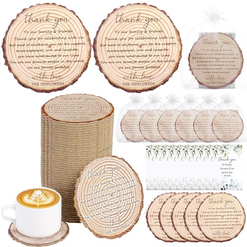 50 Sets Wedding Favors for Guests Cork Coasters Bulk Thank