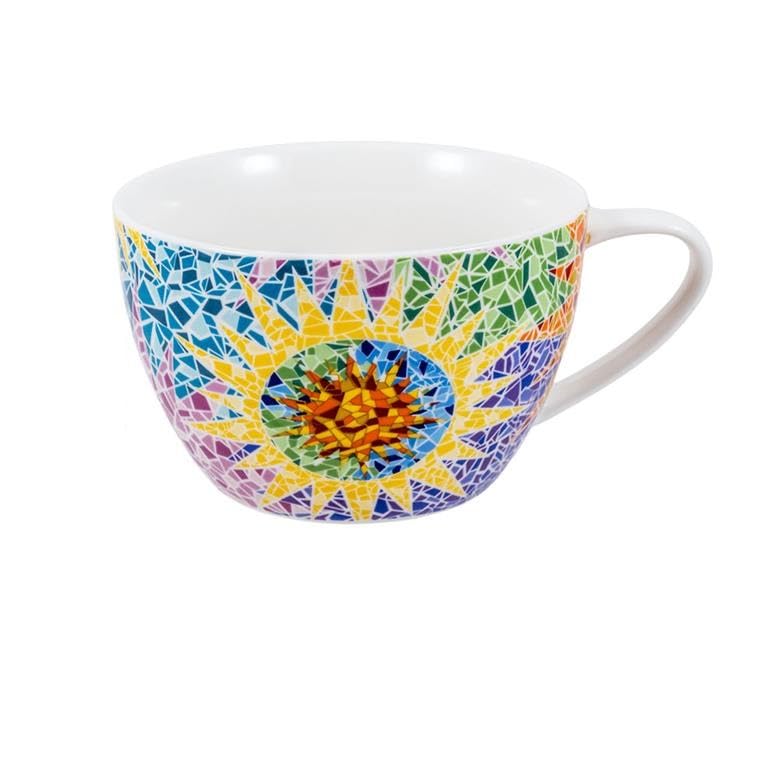 DRW Porzellantasse mit Gaudi-Elementen, 500 ml. Tasse: 12,5 x 12,5 x 8 cm, bunt, Medidas Taza: 12.5x12.5x8 cm