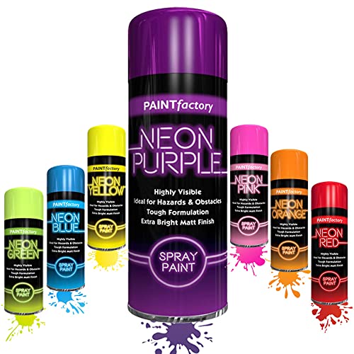 SCHNAZZ 1 x Neon Purple Spray Paint 200ml Fluorescent Bright Aerosol Extra Bright Graffiti (Banksey) Paint Assorted Colour