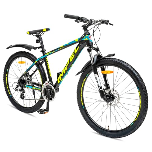 Image of KROSS Haste 29T Unisex Matt Black Multispeed (Shimano 24-Speed) MTB | Alloy Frame with Dual Disc Brakes and Front Suspension Fork | Ideal for 15+ Years (Blue)