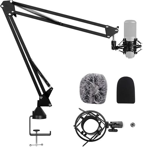 Weymic micrófono negro universal montura con suspensión para metal condensador de micrófono de gran diámetro NB35