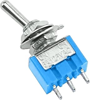 Interruptor 10 piezas interruptor de palanca MTS-103 ON/OFF/ON PDT MTS-102 ON/ON 3 pines 6A 125VAC/3A 250VAC Mini interruptor palanca interruptor azul claro
