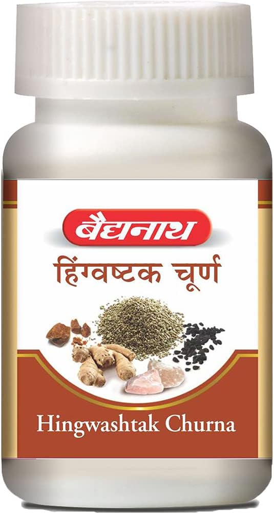 - Baidyanath Ayurved Hingwashtak Churna - 120 gm Powder | Effective Gastric Stimulant & Digestive Remedy | Helps in loss of Appetite, Indigestion,Stomach-ache and Loss Of Taste (Pack of 1)