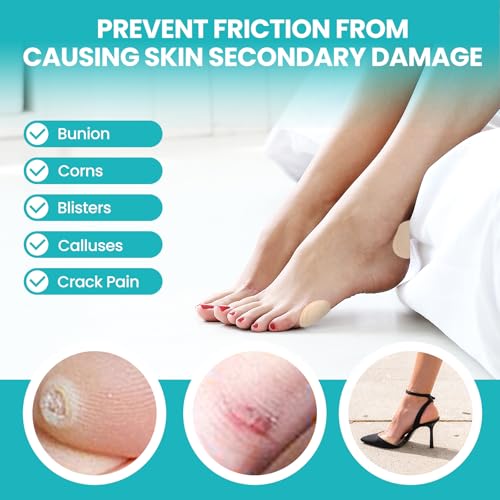 Image of Promifun Bunion Pads to Wear with Shoes - Moleskin Protect Feet for Men and Women - Water-Resistant Self-Stick Adhesive - 27 ct Bunion Cushion