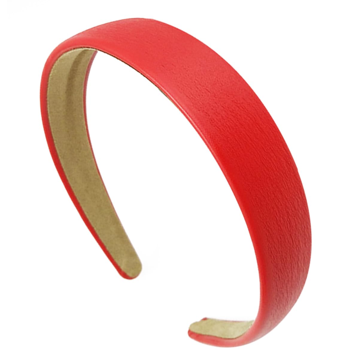 Red Headband Women 1 Inch PU Leather Headband Wide Fashion Hairband Cute Womens Headbands Non Slip Christmas Halloween DIY Hair Accessories for Women