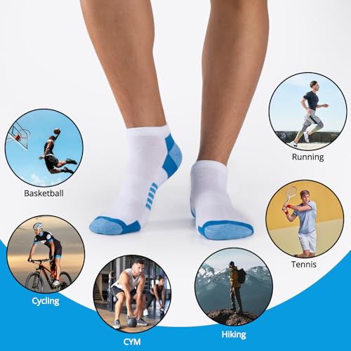 Image of COOVAN 10 Pairs Mens Ankle Socks Men 10 Pack Low Cut Comfort Cushion Casual Socks
