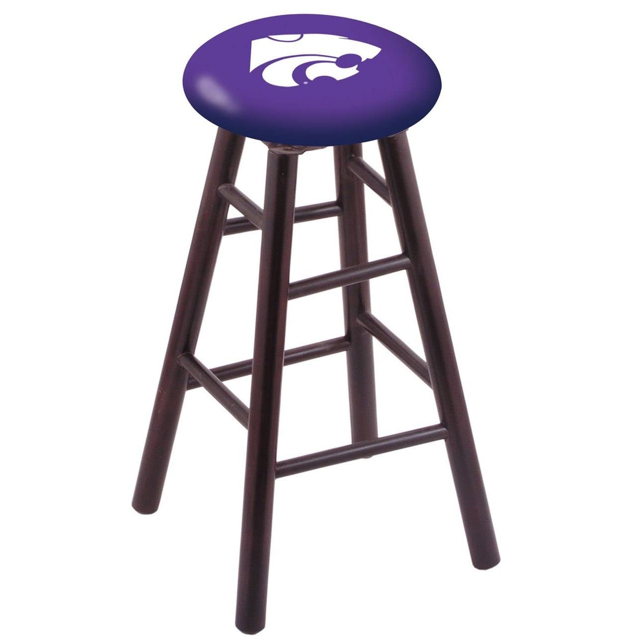 Holland Bar Stool Co. Maple Counter Stool in Dark Cherry Finish with Kansas State Seat by The