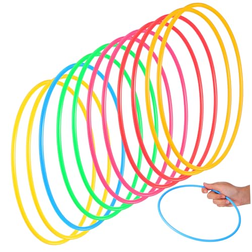 HEMOTON 12 Pcs Toss Rings for Durable Plastic Tossing Rings for Outdoor Fun Agility Practice and Birthday Parties Lightweight Easy to Carry Vibrant Colors