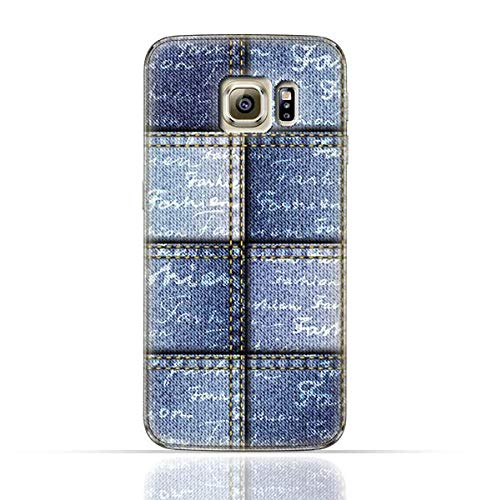 AMCCompatible with Samsung Galaxy S6 Edge TPU Silicone Case with Denim Fabric Seamless Design