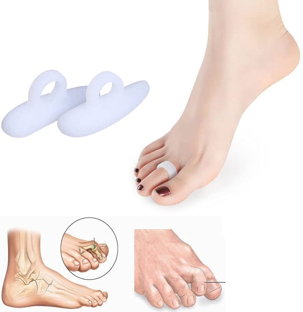 pedimend 2 Paar Hammer Claw Crooked Mallet Zehen Requisiten | Silikon Gel Zehen Orthotics schwarz Pads | unter Fuß Support Straightener Corrector | entzündeten Fußballen Hühneraugen