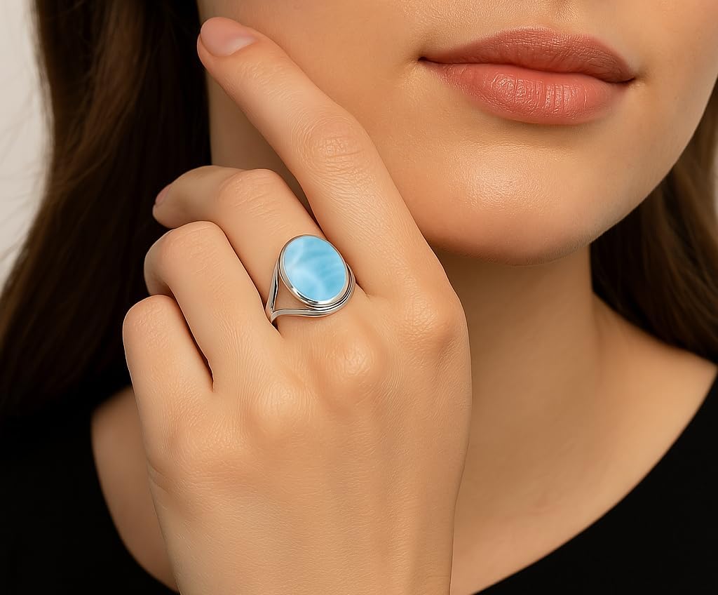 925 Sterling Silver Handmade Ring For Women Oval Shape Gemstone Ring By NKG