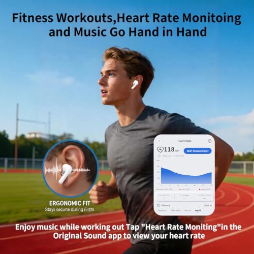 Image of Pro 3 Wireless Earbuds, Heart Rate Monitoring, ANC+ENC, Real-Time Translation, Immersive Bass, USB-C and Wireless Charging, for iOS /Android, Ideal for Exercise, Work, Study, Great Gift
