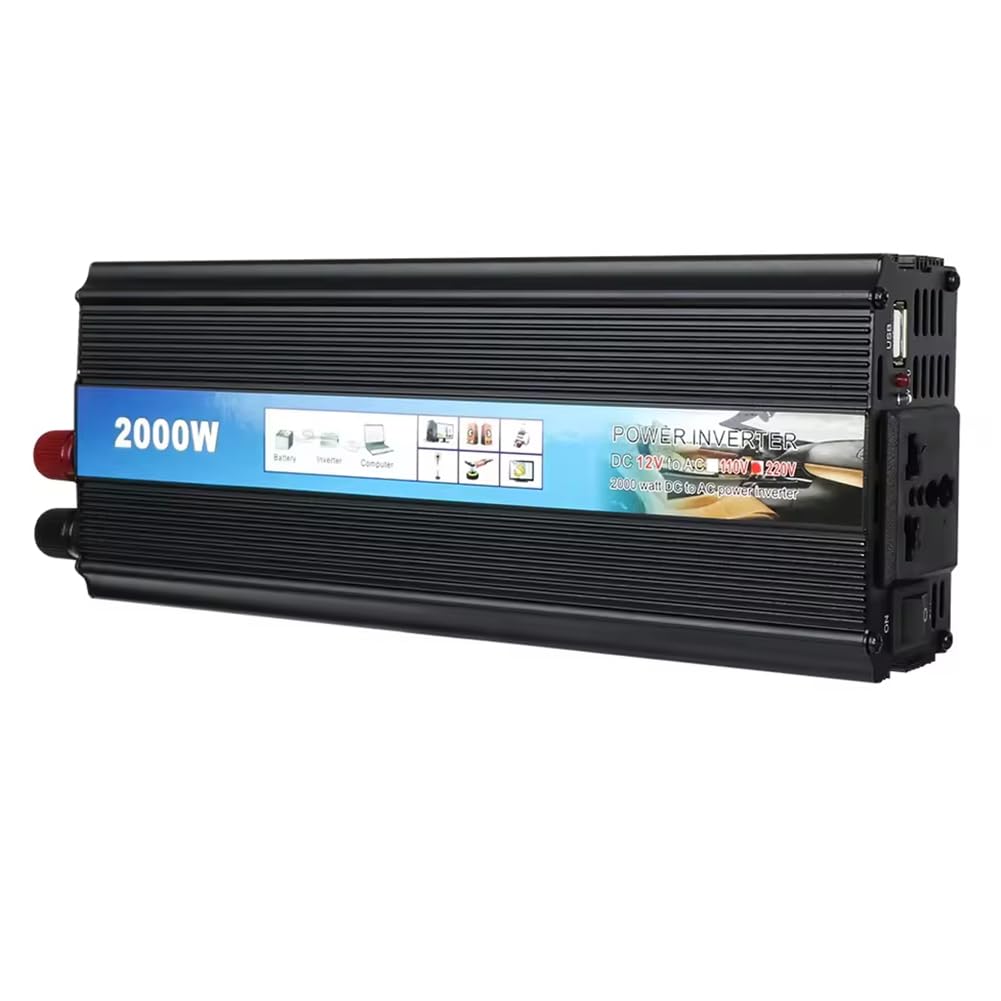 Onduleur de puissance 2000W transformateur 12V 220V avec chargeur USB universel