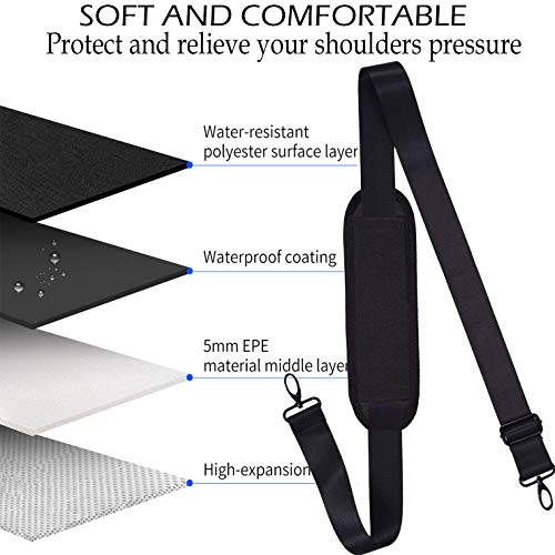 Image of Universal Shoulder Strap Replacement Laptop Shoulder Strap Luggage Duffle Bag Strap Adjustable Belt with Metal Hooks