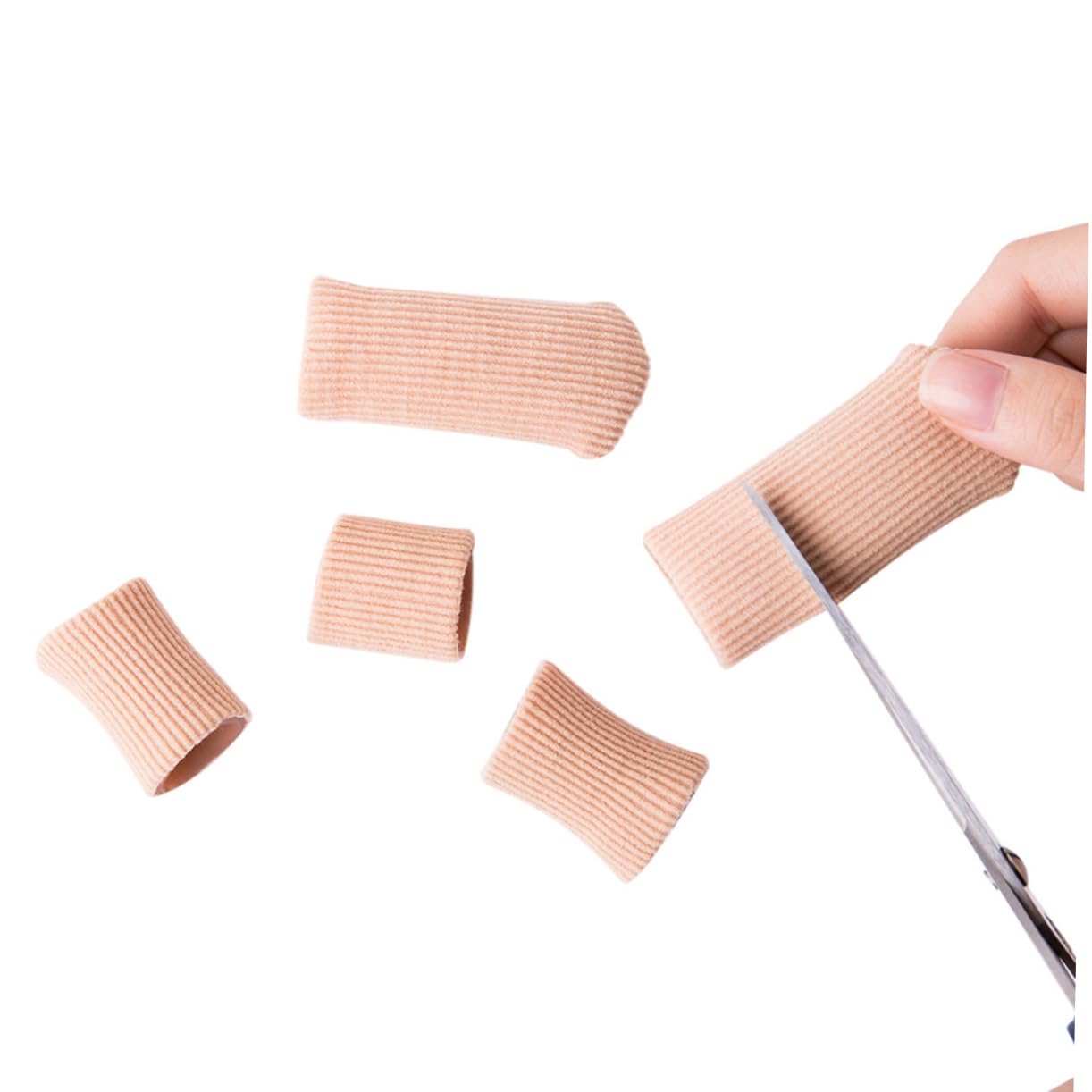 1Pair Bunion Toe Straightener Protector Sleeve Tube with Big Toe Gel Spacers for Hallux and Overlapping Toes S Khaki Lightweight Reusable Flexible Toe Separator