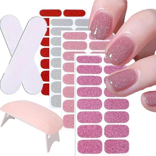 Nails Gel Stickers with UV Light Starter Kit
