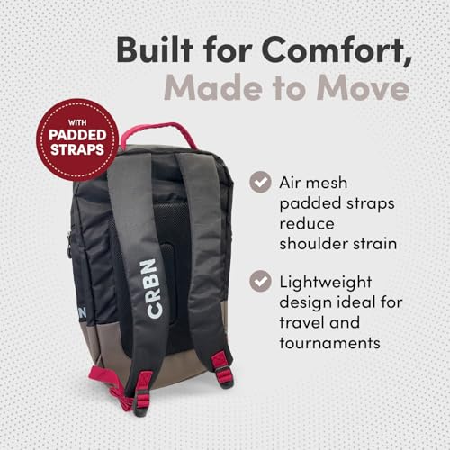CRBN Pickleball - Backpack - Pro Team Pickleball Bag - Padded Compartment with Space for 3 Paddles, Shoes & More - Thumbnail 4