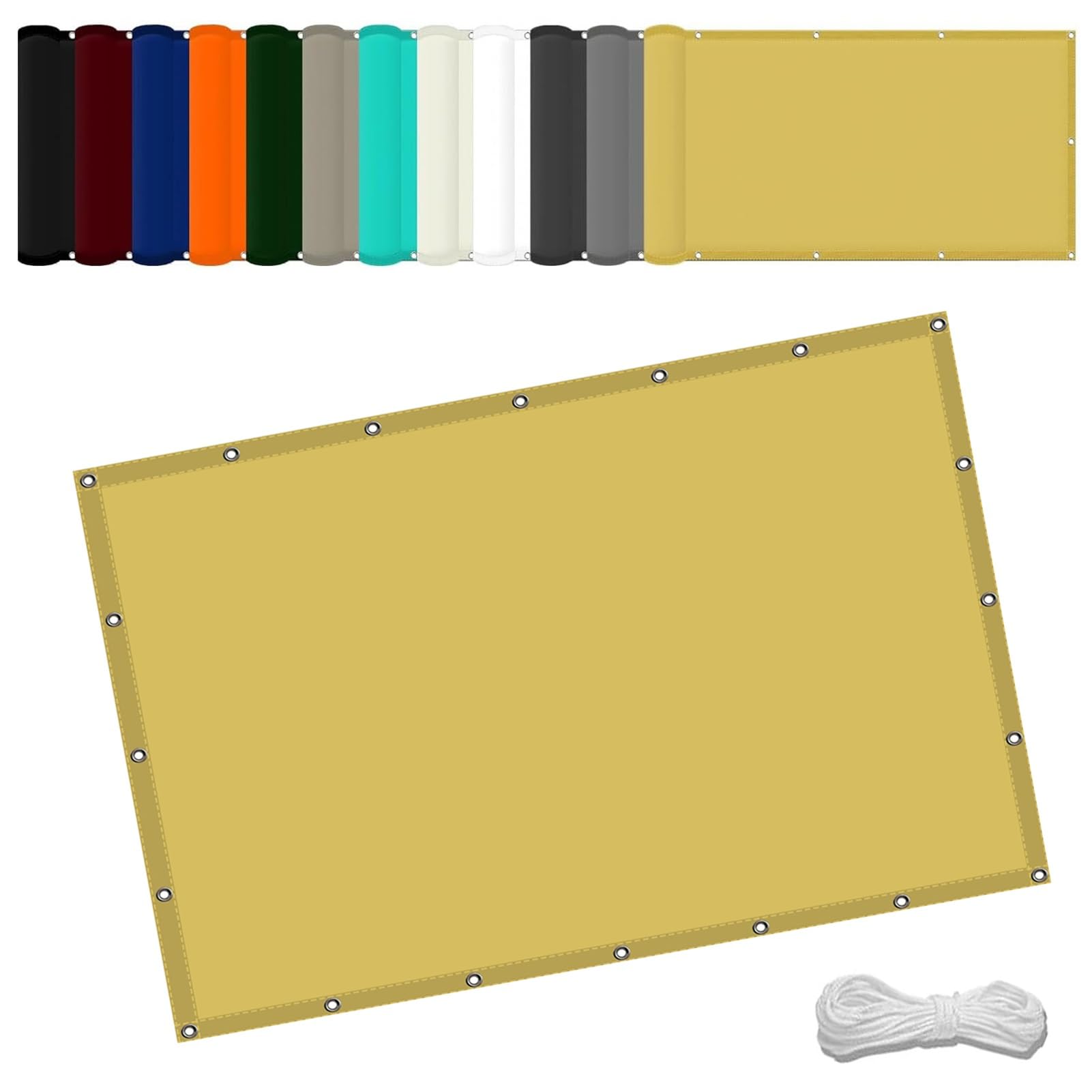 GLDYTVF Waterproof Sun Shade Sail Canopy 1.6 x 5 m Block Weather Resistant Sunshade with Grommets and Free Rope Ideal for Yard Backyard Lawn and Plants Cream Color 5.2 x 16.4ft