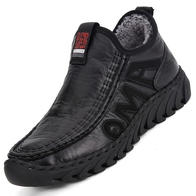 Men's Warm Fleece Shoes Comfortable Non-Slip Snow Boots, Winter2