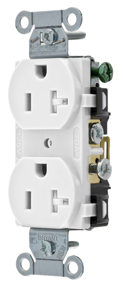 Bryant Electric CRS20WTR Receptacle, Outlet, White