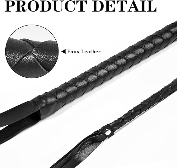 Wanna Party Soft Leather Flogger Whip | Riding Flogger with Leather Handle | Costume Dress Party and Games(Black) 1