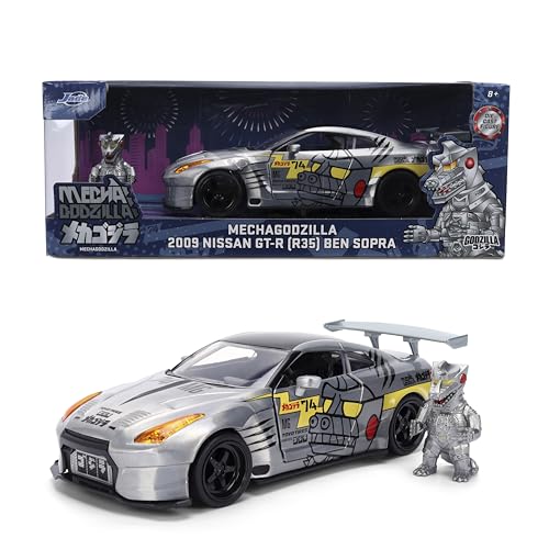 Jada Mechagodzilla y Nissan GT-R R35 Ben Sopra 1:24 miniatura 1