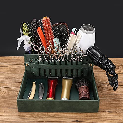 Porte-outils de barbier noir avec support amovible pour ciseaux - 7