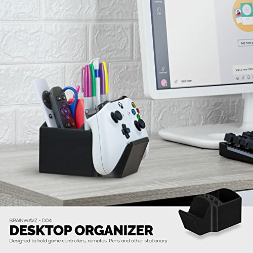 Image of BRAINWAVZ Game Controller, TV Remote Control & Pens Pencils Stationery Storage Desktop Organizer Holder, Universal Design for Xbox ONE PS5 PS4 PC Gamepads, Reduce Clutter (D04)