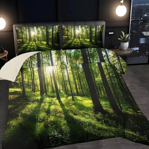 Ensemble de couette Forêt au Soleil 3 pièces avec drap et taie pour lit une place - 6